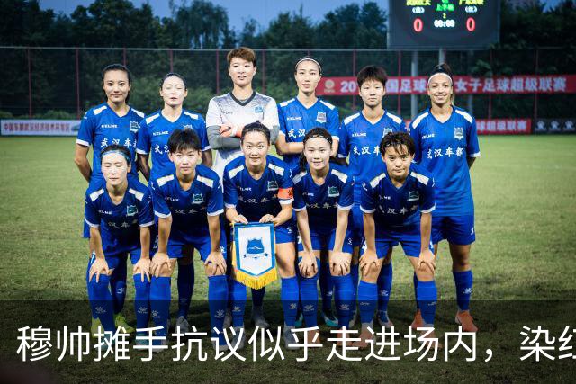 穆帅摊手抗议似乎走进场内，染红后手指自己
